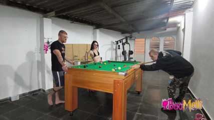 Playing Naked Pool with My Boyfriend and My Father-in-law