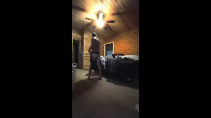 Hanging Laundry Wearing Black Thong