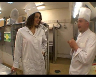 Leila fucked by the Chef in the kitchen