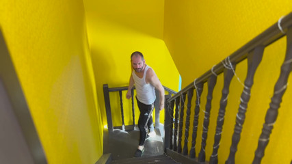 #422 Step Dad Caught Me Doing a Naked Workout and Got Horny on My Hole