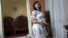 Nyloned Snow White with Raven Hair Is Hungry for Climax