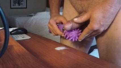 cumming on desk