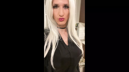Platinum Blonde Crossdresser After Date