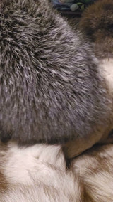 Fox fur mittens masterbation furry coat cum