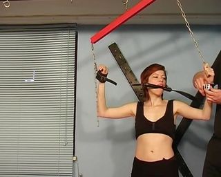 Slim redhead German babe spanked and fucked hard