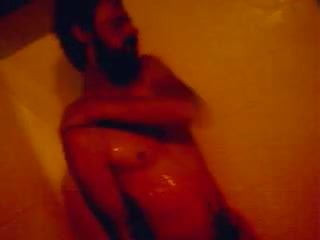 Woody in the shower.