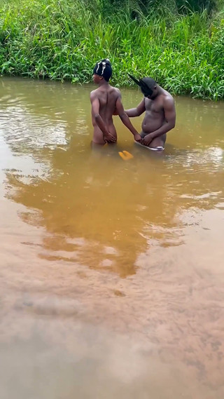 Big Stepdaddy and Twink Having Fun Behind the River Bank