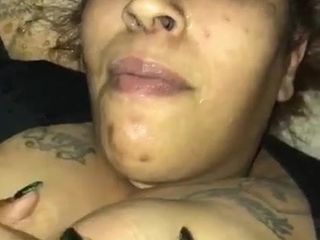 Bbw takes on huge facial