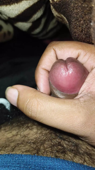 Indian Big head small dick Masturbating in blanket Hiding from parents
