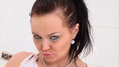 Mature getting fucked in the bathroom and pissed on