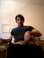 Trying the condom on the hard dick