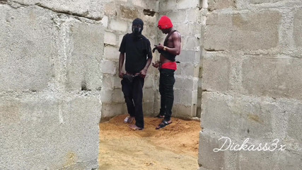 Ebony Slime Waist Got Smashed on the Wall of an Uncompleted Building Doggy