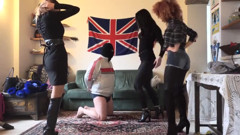Masked slave punished hard on his cock
