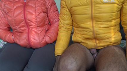 Older stepmom gives virgin stepson first handjob of his life.