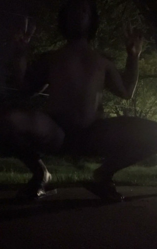 Fooling Around At Night Outside On The Sidewalk Fully Naked Part 1