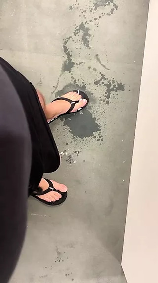 XXL Cock piss in furniture store on the floor