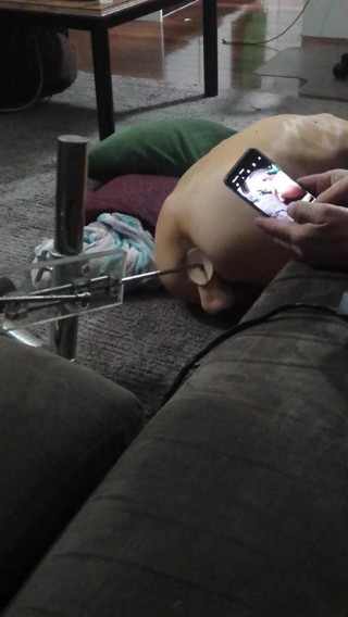 Chick Going for it on Fuck Machine