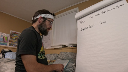 Anatomy lesson video turns into an accidental demonstration of male orgasm