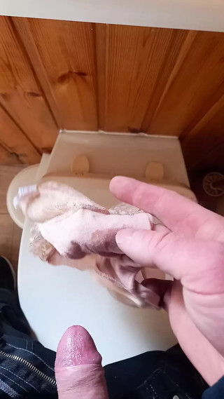 Tradesman cuming in customers pantie pocket