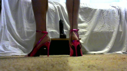 Slut Crossdresser Fucks BBC Dildo In Dress and Heels