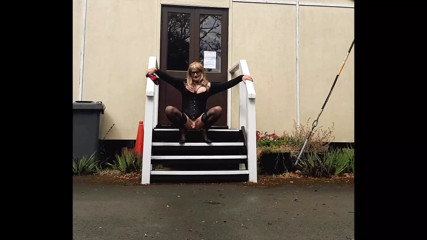Tranny Slut Wanking Outdoors