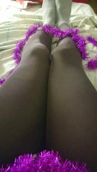 Sissy legs in black leggings
