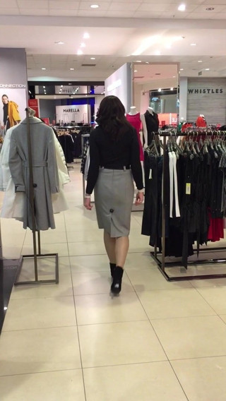 grey business skirt