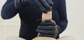 straw with gloves