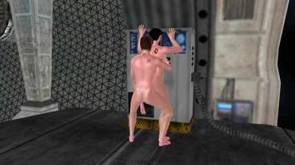 Animated 3D Gay Cartoon Porn - Standing Fuck to Floor Riding in Space Station