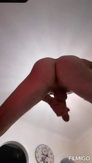 Stroking My big horny uncut cock on kik