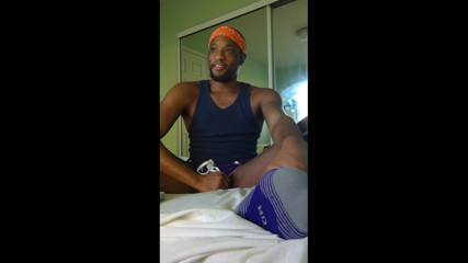 Kennie Jai jerks off for fan in Purple socks and shorts!