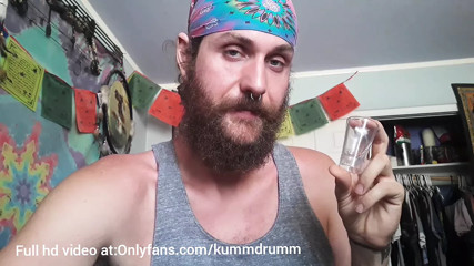 Daddy makes you drink a shot glass of cum for peeping on him from the closet