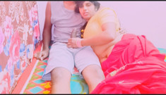 Beautiful red saree stepmom enjoyed stepson big dick. Best blowjob hardcore fucking. Telugu dirty talks.