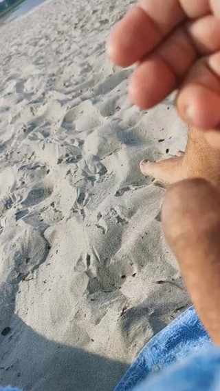 Masturbation on the beach with my panties on 1