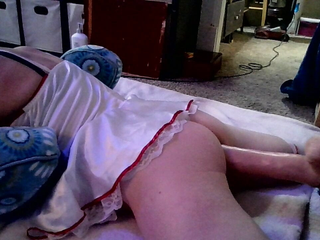 Crossdressing nurse gets machine dicked down real good!