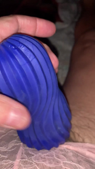 Stroking myself in panties with a Cock sleeve