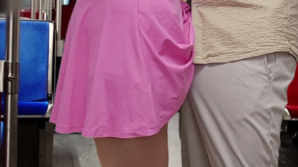 She Allowed This Stranger Guy To Ejaculate On Her Dress On Subway