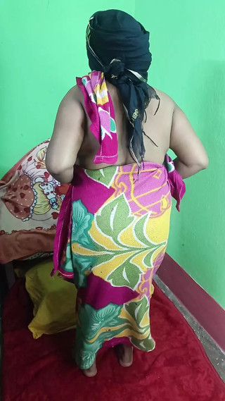 Indian sexy mom Striping in home .