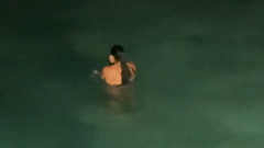 Naked Island Girl Ocean Swimming