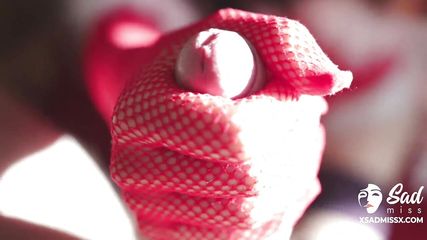 SadMiss, the horny Asian nymph, dresses up as a snow maid to give her compeer a special new year's hand job – Asian