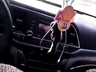 Woman in a hijab sucks Christian cock in the car