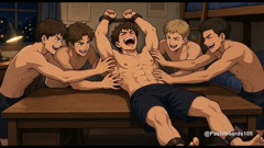 The Bully Gets His Turn - Tickled On The Dorm Desk (2D Anime)