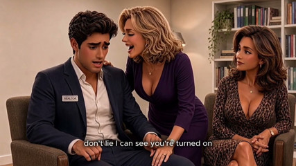 Two Mature Women Fucked Handsome Man. Cartoon AI. Threesome FFM