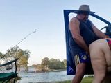 BBW MILF  blows him by the river