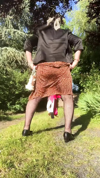 Dressed with a leopard dress for a night out