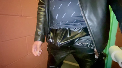 Surprise through my latex joggers
