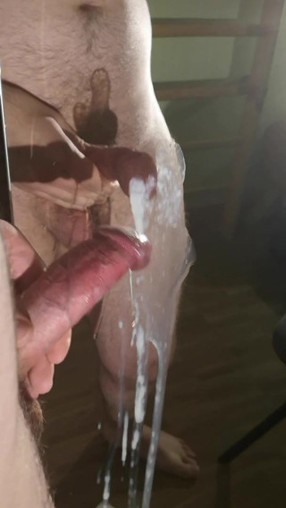 Having some fun in front of the mirror.