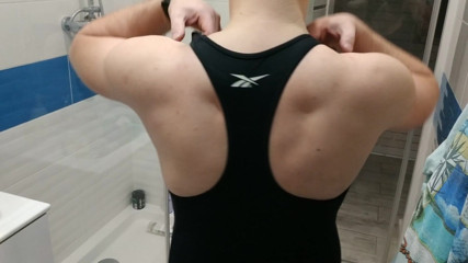 Black Reebok one piece swimsuit