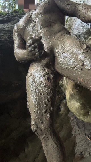 Playing outside in the mud