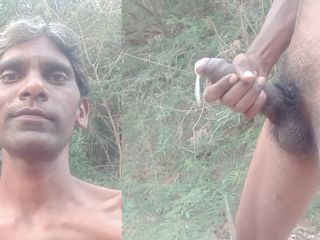 Rajesh Playboy 993 Outdoor Masturbating Big Cock and Outside Cumming in the Jungle